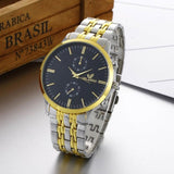 Men Metal Bangle Wrist Watch Band Bracelet Fashion Quartz New Analog