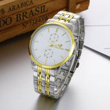 Men Metal Bangle Wrist Watch Band Bracelet Fashion Quartz New Analog